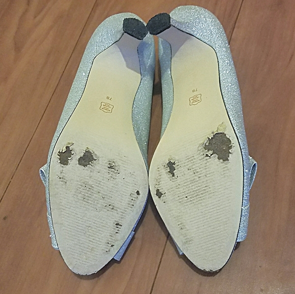 "Caparros" Silver Sparkly Cinderella Heels - Picture 9 of 10
